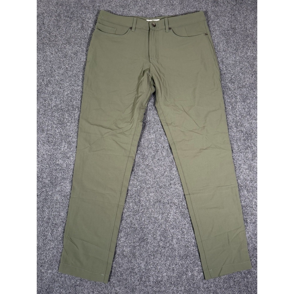 Olivers Apparel Passage Pants Mens 36x30 Green Chino Straight Nylon Stretch